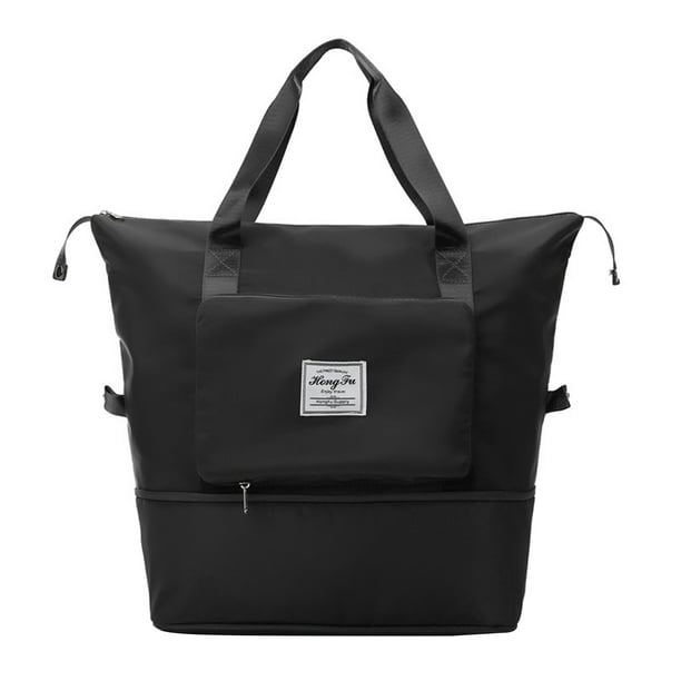 Travel Luggage Duffle Bag Lightweight Portable Handbag Black White Sheep Pattern Large Capacity Waterproof Foldable Storage Tote 
